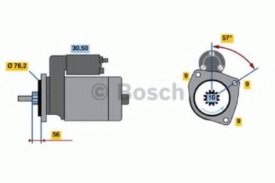 Starter VW TRANSPORTER IV bus (70XB, 70XC, 7DB, 7DW, 7DK) (1990 - 2003) BOSCH 0 986 016 190 foto