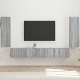 Cumpara ieftin Set Dulap pentru Televizor Montat pe Perete 4 buc. Gri Sonoma
