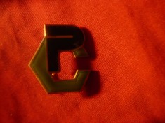 Insigna Initiale CP , metal emailat , h=2,4cm