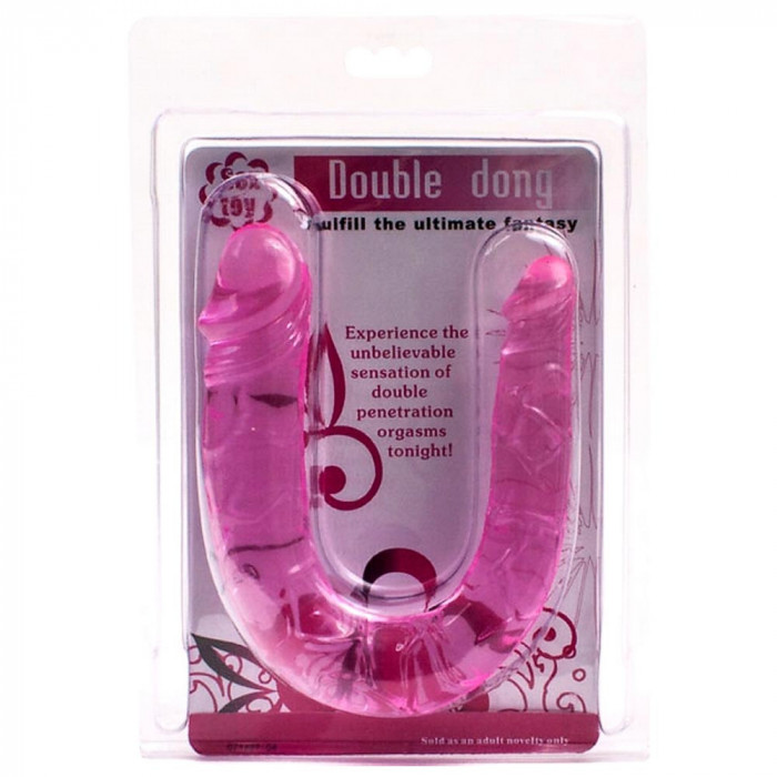 Dildo Penis 2 Capete Double Dong Roz