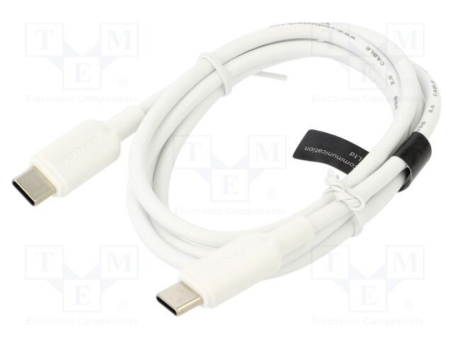 Cablu USB 2.0 USB C VENTION 1m alb nichelat