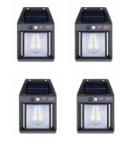 Cumpara ieftin Set 4x Lampa solara LED de perete cu senzor de miscare, 3 moduri de iluminare, BZRSH, lumina calda, IPF