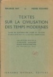 Textes Sur La Civilisation Des Temps Modernes - Classe De Quatrieme Des Lycees Et Colleges