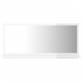 Oglindă de baie, alb extralucios, 80 x 10,5 x 37 cm, PAL, vidaXL