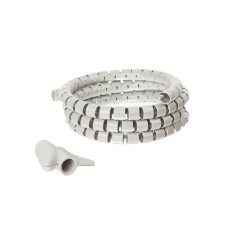 Organizator de cabluri spiralat, 2m lungime, diametru intre 10 si 13 mm, plastic, alb