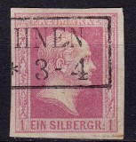 Cumpara ieftin ✅ (S45) Germania veche - Prusia 1857 &quot; Friedrich Wilhelm IV &quot; 1 Sgr , Michel nr.6 ( fond colorat ) , stampilat