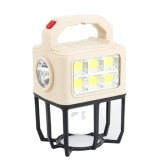Lanterna solara tip felinar, 2 tipuri de led cu 3 pozitii de luminat, dimensiuni 20X12X12 cm, lumina calda/rece, crem
