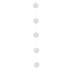 Decorațiune Suspendabilă Crăciun, Ghirlandă Fulgi, Glitter Holografic, 85cm, Alb, Spumă