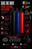 Sac de box umplut 100x35 cm, Negru/Rosu, Greutate 20-25 kg, Material Polyplan, Prindere inclusa