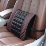 Suport Auto Spate cu Masaj, Piele Ecologica, 2 Viteze, Negru/Rosu, Negru/Alb, 34x31cm, Corectare Pozitie
