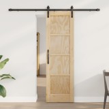 vidaXL Ușă glisantă Natural și Negru 61 x 198,5 cm Lemn masiv de pin 3445404