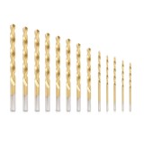 Set de 13 burghie Helweet, otel, auriu, 1,5-6,5 mm