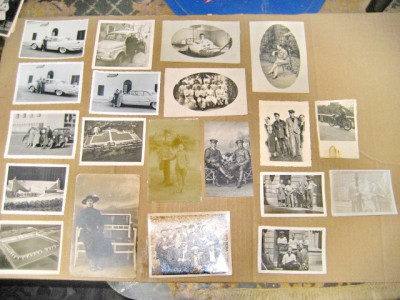 A519-I-Set 16 poze vechi inainte de razboi. Militari, automobile, motocicleta. foto