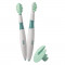 Set 2 perii cu inel de protectie 6+ luni Nuk 256205V, Verde