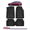 Covorase Auto TeamCar&reg; Tip Tavita Compatibile Renault Megane II Combi (2002-2005) Negru, Cauciuc