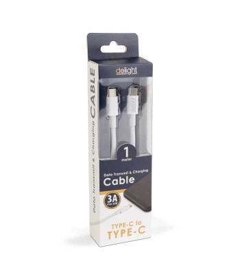 Cablu de date /incarcare USB-C - USB-C 3.1 gen2 3A 60W alb 55447C-WH Delight foto