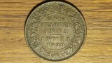 India Britanica - moneda de colectie - 1/4 quarter anna 1928 - George V - bronz - stare f buna !
