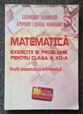 MATEMATICA. EXERCITII SI PROBLEME PENTRU CLASA A XII-A - Schneider foto