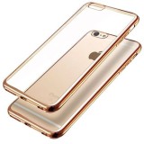 Husa iPhone 6 / 6S MyStyle Gold, Silicon, Protectie Soc, Praf, Zgarieturi, Bumper Auriu