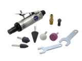 Dispozitiv mini polizor drept slefuire cu aer biax pneumatic + accesorii pietre (G03143)