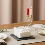 Suport Servetele Masa Elegant Sticla Acrilica si Lemn 12x12cm, Decorativ, Functional, Durabil, Restaurant, Casa