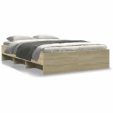VidaXL Cadru pat fără saltea stejar sonoma 120x200 cm, lemn prelucrat