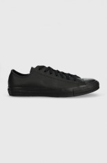 Converse tenisi de piele barbati, culoarea negru foto