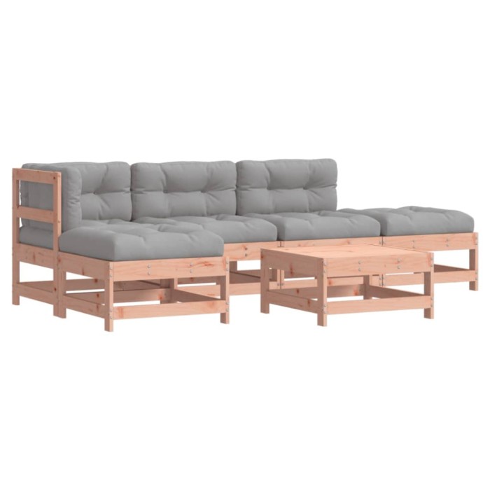Set mobilier de gradina cu perne, 6 piese, lemn masiv Douglas