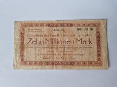 Germania Bancnota de Inflatie din 1923 - 10 Millionen Mark. foto