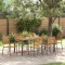 vidaXL Set de masă pentru grădină 7 pcs Gri 190 x 90 x 75 cm poliratan 3365443