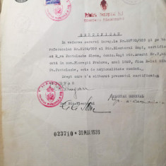 1939, Certificat de naționalitate română, Primăria Iași / Str. Asachi, Nr.9