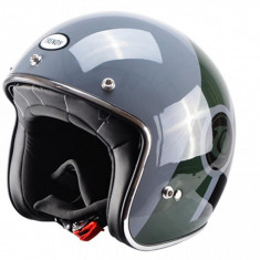 Casca moto open face gri-verde-negru TRENDY 20 T-104, marimea L