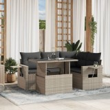 VidaXL Set canapele de grădină cu perne, 5 piese gri deschis poliratan 3267882
