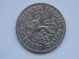 20 CENTS 1964 SIERRA LEONE, Africa