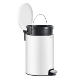 SONGMICS Cos de gunoi cu pedala 20L, capac soft close, galeata interioara detasabila, otel si plastic, 30x37x44 cm, alb Household NewTrend