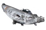 Far Peugeot 207 (W_) 05.2006-12.2013 TYC partea Dreapta, tip bec H1+H7+H7 cu motoras, cu lumina viraje, far cu lupa