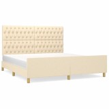 Cumpara ieftin Cadru de pat fara saltea, crem, 180x200 cm, textil