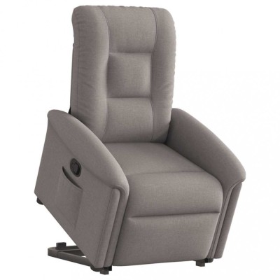 vidaXL Fotoliu rabatabil cu ridicare pe verticală, gri taupe, textil 3303261 foto