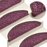 vidaXL Covorașe pentru trepte scară, 15 buc. violet &icirc;nchis, 56x17x3 cm