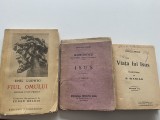 LOT 3 CARTI VECHI DESPRE IISUS HRISTOS: EDOUARD SCHURE-ISUS 1924; ERNEST RENAN-VIATA LUI ISUS 1910; EMIL LUDWIG-FIUL OMULUI. ISTORIA UNUI PROFET 1935