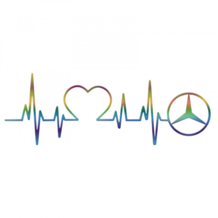 Sticker Mercedes Pulse Heart , Design Emotionant pentru Fanii Mercedes