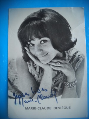 HOPCT 1417 MARIE CLAUDE DEVIEGUE -FRANTA-ACTORI/ARTISTI-AUTOGRAF-NECIRCULATA foto