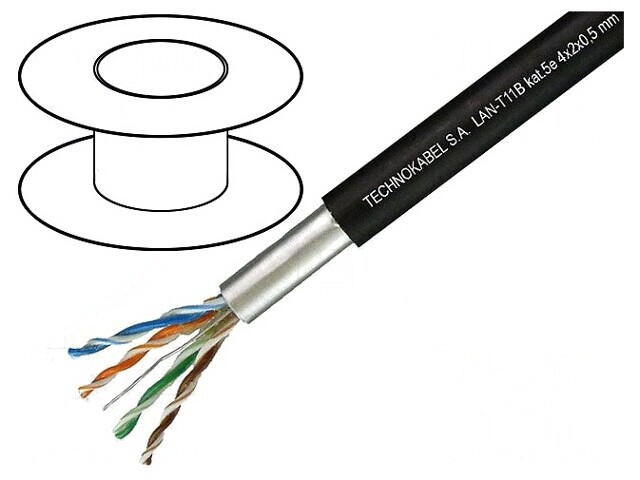 Cablu Ethernet F/UTP Cat5e 100m Negru