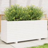 Jardiniera de gradina, alb, 110x40x49,5 cm, lemn masiv de pin GartenMobel Dekor, vidaXL