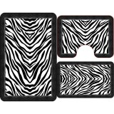 Set 3 Covorașe Baie Dungi Alb/Negru, 60x90cm, 60x45cm, Antiderapant, Super Absorbant