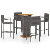 Cumpara ieftin Set mobilier bar de gradina, 5 piese, gri