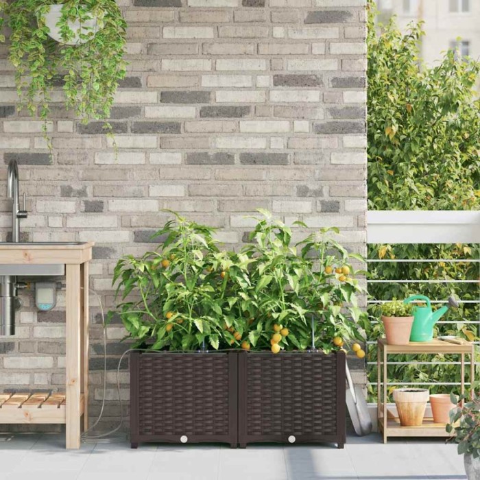 vidaXL Ghivece pentru grădină Maro 80 x 40 x 37.5 cm Oțel