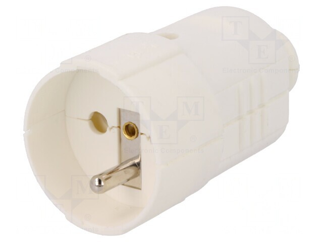 Conector Alimentare AC Mamă 230V 16A Alb IP20