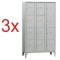 3x DULAP VESTIAR METALIC CU PICIOARE SI 12 compartimente 170/12, 1050x500x1800 mm (LxlxH), Italia