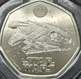 50 pence 2024 Marea Britanie, Millennium Falcon, Star Wars, Bunc